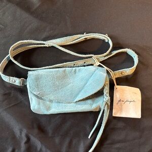 Free People Distressed Blue Crossbody Bag